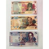 Сьерра-Леоне набор из 4 бон 2022 года (1-2-5-10-20 леонов). Состояние UNC