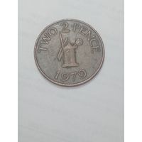 Гернси 2 пенни 1973 года .