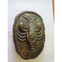 ФОРМА ДЛЯ ВЫПЕЧКИ СТАРИННАЯ РАК, БРОНЗА.