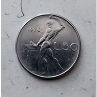 50 лир 1976 года Италия. Итальянская Республика. Единственная на аукционе!