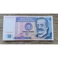 Werty71 Перу 10 инти 1987 UNC Банкнота Абориген с чудо лопатой копает землю