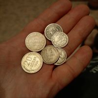 Подборка советского серебра с рубля