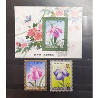 Корея. 1986 год. Флора. Цветы. Блок и 2 марки (260)