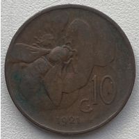 Италия 10 чентезимо 1921 г.