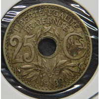 Франция 25 сантимов 1939 г