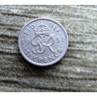 Werty71 Великобритания 6 пенсов 1951