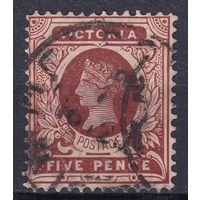 135.Aust. Великобритания. Австралийские штаты. Виктория. Стандарт. 1905 г. 5p. Mi.#152A.
