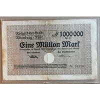 Германия 1 миллион 1000000 марок 1923 г Альтенбург, тисненая печать