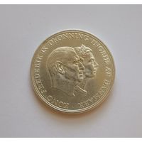 5 крон.1960г 800 пр., Серебряная свадьба.Король Фредерик IX (1947 - 1972).Дания. Тираж 409 858т.