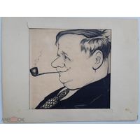 Дружеский шарж на режиссёра БДТ Вивьен Л.С. 50-е годы.