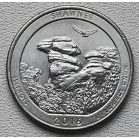 США 25 центов (квотер) 2016 Р Shawnee Illinois