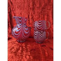 Набор стекло Федорков Неман кувшин стаканы 70-е красное сульфидное