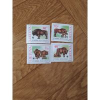 Литва серия марок 1996 г. Зубры