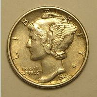 США, 1 Дайм 1943, Серебро UNC