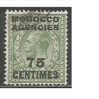 Французская почта в Марокко. Король Георг V. Надпечатка на Британии. 1917г. Mi#208.