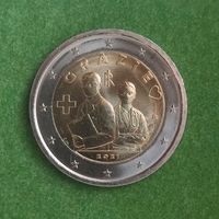 Италия 2 евро 2021 "Медицинские профессии. Спасибо медикам". UNC из ролла.