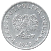 Республика Польша. 5 грошей 1949 г. Редкая.