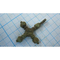 Крестик старинный, нательный. Бронза, литье.