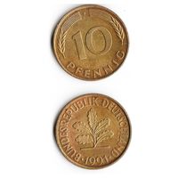 10 пфеннигов Германия 1991 года(F)