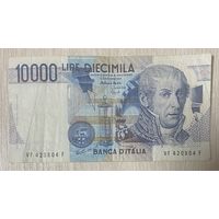 Банкнота 10000 лир. Италия. 1984 год.