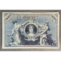 Банкнота 100 марок 1908 год. Германская империя. Красная печать.
