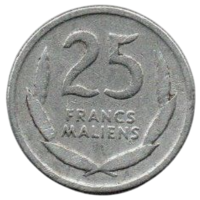 Республика Мали. 25 франков 1961. Фауна. Лев. Нечастая.