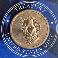 США 1 доллар, 2010г. (D). Президент США - Франклин Пирс (1853-1857).