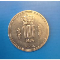 Люксембург 10 франков 1974 год