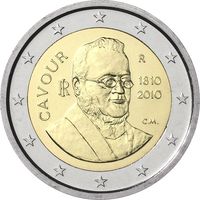 2 евро 2010 Италия Кавур UNC из ролла