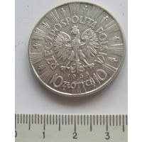 10 злотых 1938 года. Пилсудский.
