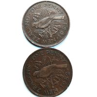 Монеты 1 пенни Новая Зеландия года 1951, 1952