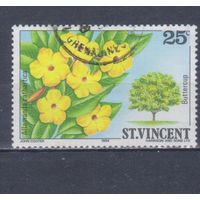[2438] Сент-Винсент 1984. Флора.Цветы.Деревья. Гашеная марка.