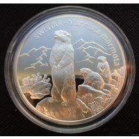 20 злотых 2006 Польша! Всемирная природа - Сурок! Серебро 925 пробы 28,28 грамм 0,841 унции! ОБМЕН!