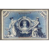 Банкнота 100 марок 1908 год. Германская империя. Красная печать.