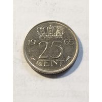 Нидерланды 25 центов 1965
