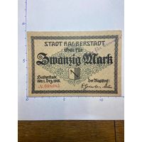 Германия нотгельд 20 марок 1918 г.- Альберштадт - 2001