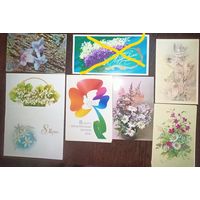 Открытки чистые, поздравительные, цена за одну