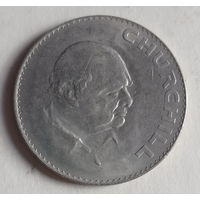 Великобритания 1 крона 1965 год королева Елизавета II Уинстон Черчилль