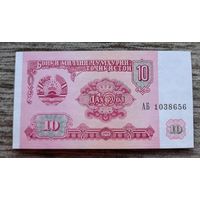 Werty71 Таджикистан 10 Рублей 1994 UNC банкнота