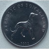Сомалиленд 20 шиллингов 2002 г. Собака Грейхаунд