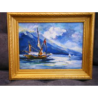 Картина. МОРСКОЙ ПЕЙЗАЖ. Холст. Масло.49см.х39см.(по раме).