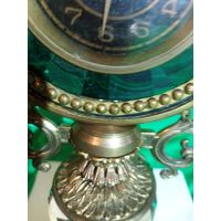 Часы настольные бронза малахит