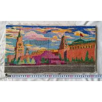 Вышивка крестом. Агитация. "Мавзолей В. И. Ленина, Московский кремль". Примерно 40-50 гг. прошлого века.