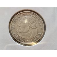 2 рейхсмарки 1933 Третий рейх 450 лет со дня рождения Мартина Лютера A Берлин. Серебро! ВОЗМОЖЕН ОБМЕН!