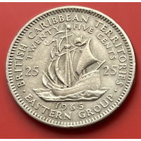 44-07 Британские Карибы 25 центов 1965 г.