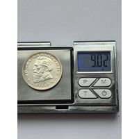 5 лит 1936 года. Литва, Первая Республика (1925 - 1938). Серебро 750. Монета не чищена. L45562.