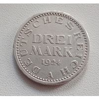 Германия 3 марки Веймарская республика1924 год Берлин (серебро)