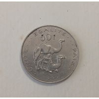 Джибути 50 франков 2007 год верблюды