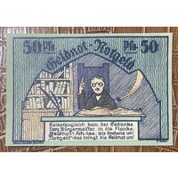 Нотгельд 50 пфеннигов 1921 год. Шмёлльн. Веймарская республика
