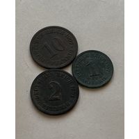 Германия 3 монеты 1907